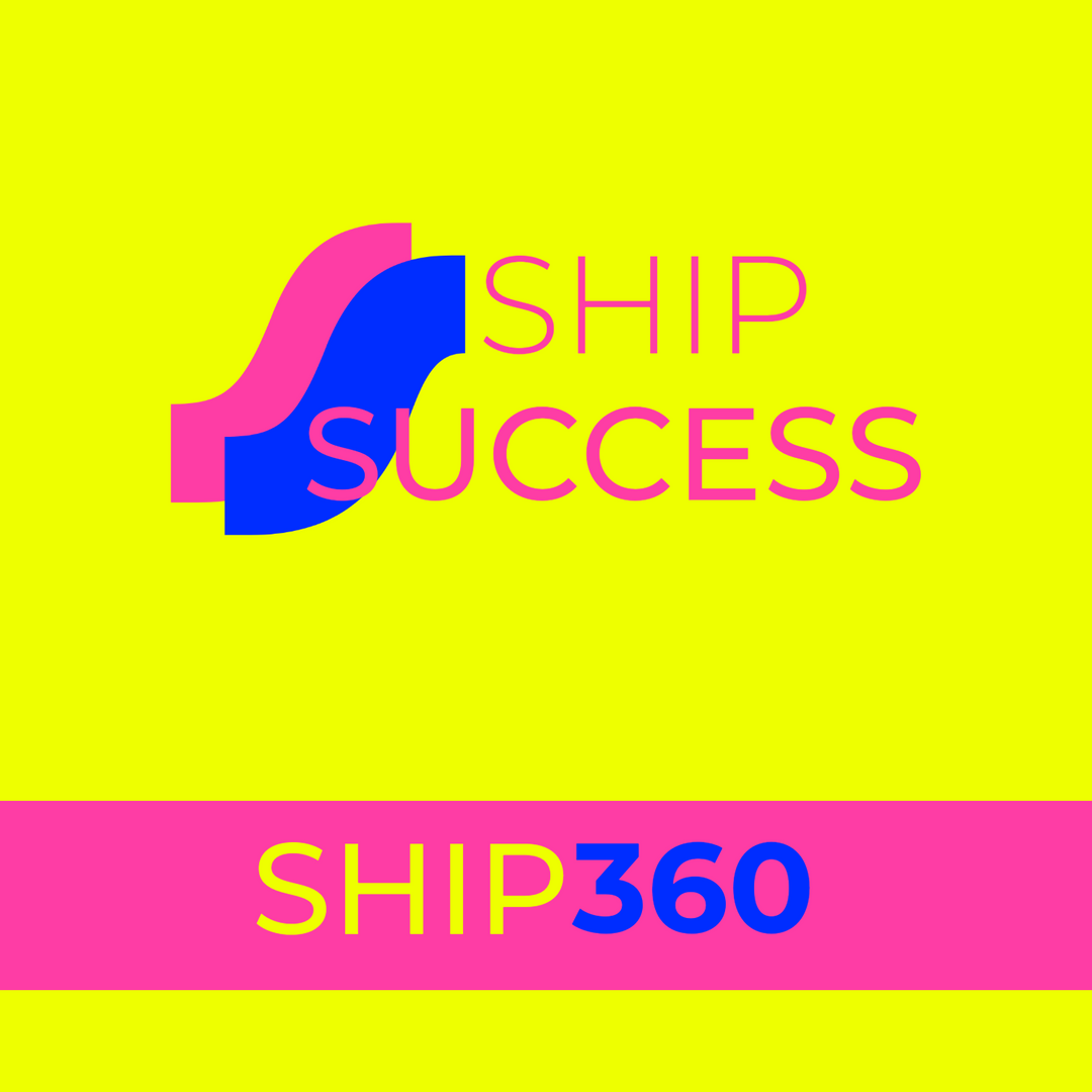 Colorful logo with 'SHIP SUCCESS' and 'SHIP360' on a yellow background