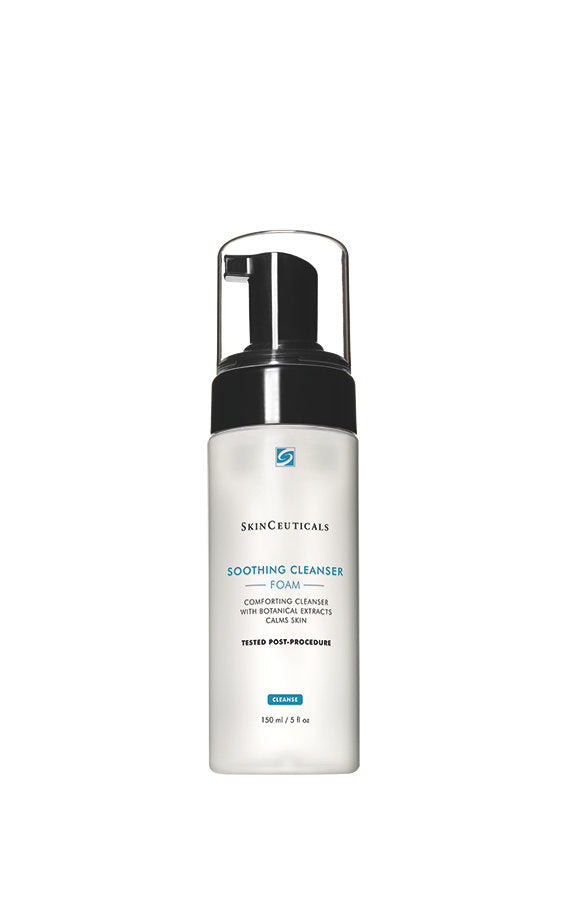 Skinceuticals Soothing Cleanser foam bottle on a white background