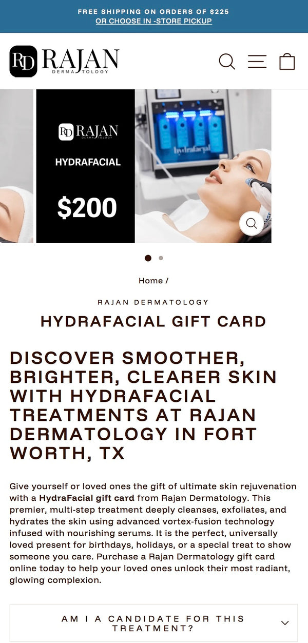 Gift cards screen 1